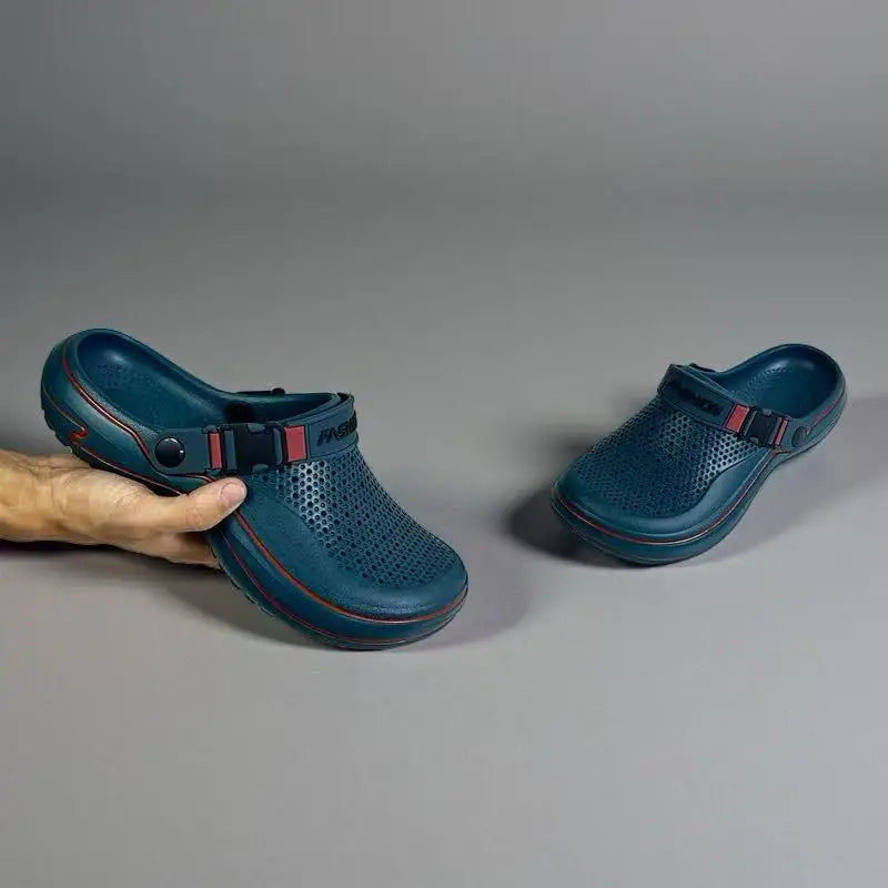 Zapatos transpirables perforados para hombre, pantuflas ligeras y modernas, cómodos para usar en interiores y exteriores.