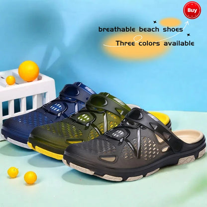 Sandalias ligeras sin cordones para hombre, antideslizantes para interiores, informales para la playa y exteriores, para uso diario, zapatos cómodos sin cordones, zapatos de moda.