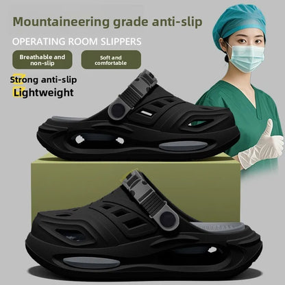 Zapatillas de verano para hombre con soporte para el arco del pie, con orificios especiales, ideales para actividades al aire libre y para estar de pie durante mucho tiempo. Antideslizantes y desodorantes.