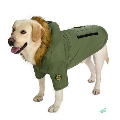 Abrigo de invierno para perros, chaqueta para perros, chaleco reflectante con cuello alto para perros, ropa cálida para perros grandes, impermeable.