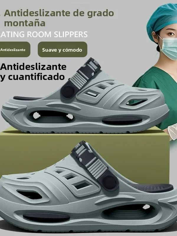 Zapatillas de verano para hombre con soporte para el arco del pie, con orificios especiales, ideales para actividades al aire libre y para estar de pie durante mucho tiempo. Antideslizantes y desodorantes.