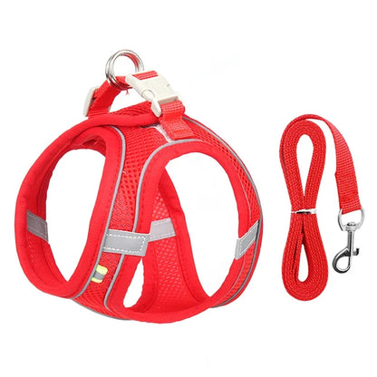 Conjunto de arnés para cachorros, accesorios para perros, arnés ajustable para cachorros y gatos, chaleco para bulldog francés, chihuahua, collar para perros pequeños, correa para mascotas.