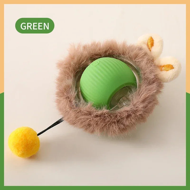 Pelota interactiva para gatos con 3 modos, bola rodante automática, juguetes con cola sintética, recargable, juguete eléctrico inteligente para mascotas, entrenamiento para gatos, imitación de ratón.
