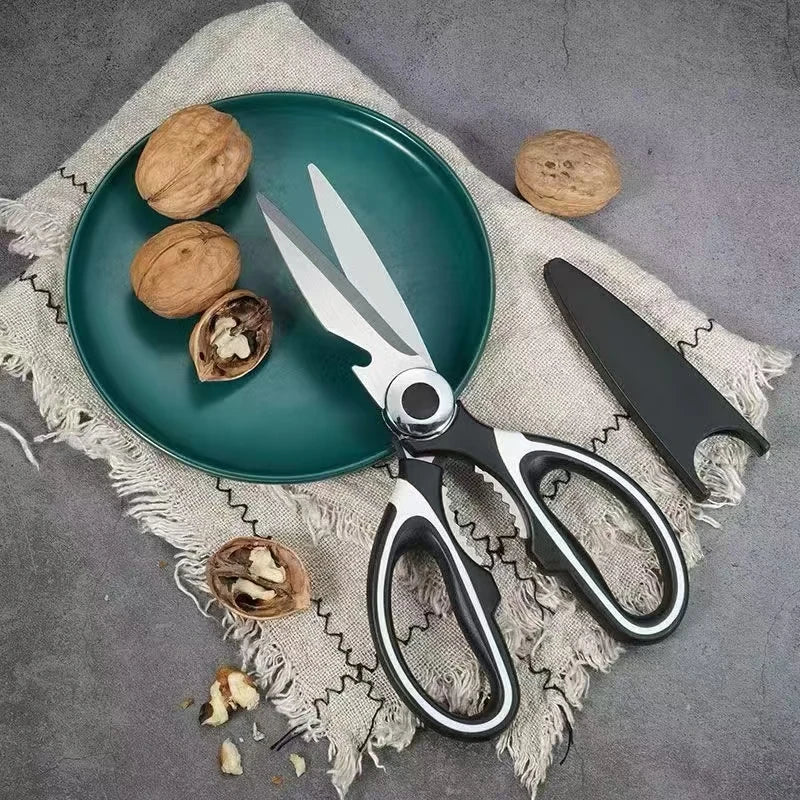 Tijeras de cocina multifuncionales Tijeras para el hogar para matar pescado, cortar verduras, asar, asar, cortar huesos Tijeras de acero inoxidable