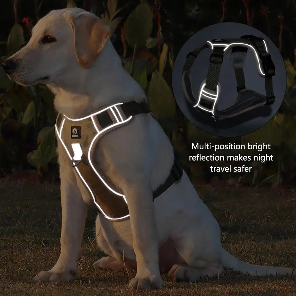 Arneses para perros, collar para mascotas, Labrador, arnés reflectante ajustable, chaleco de tela Oxford
