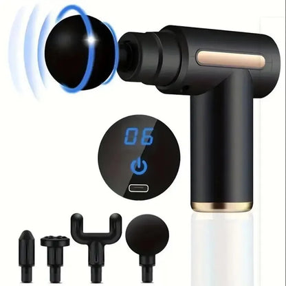 Pistola de masaje de 30 niveles para relajación profunda de la fascia y los músculos. Masajeador corporal y de cuello eléctrico. Equipo de fitness con reducción de ruido. Para hombres y mujeres.