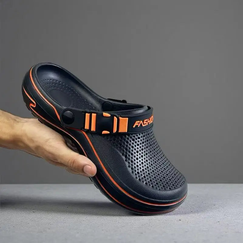 Zapatos transpirables perforados para hombre, pantuflas ligeras y modernas, cómodos para usar en interiores y exteriores.