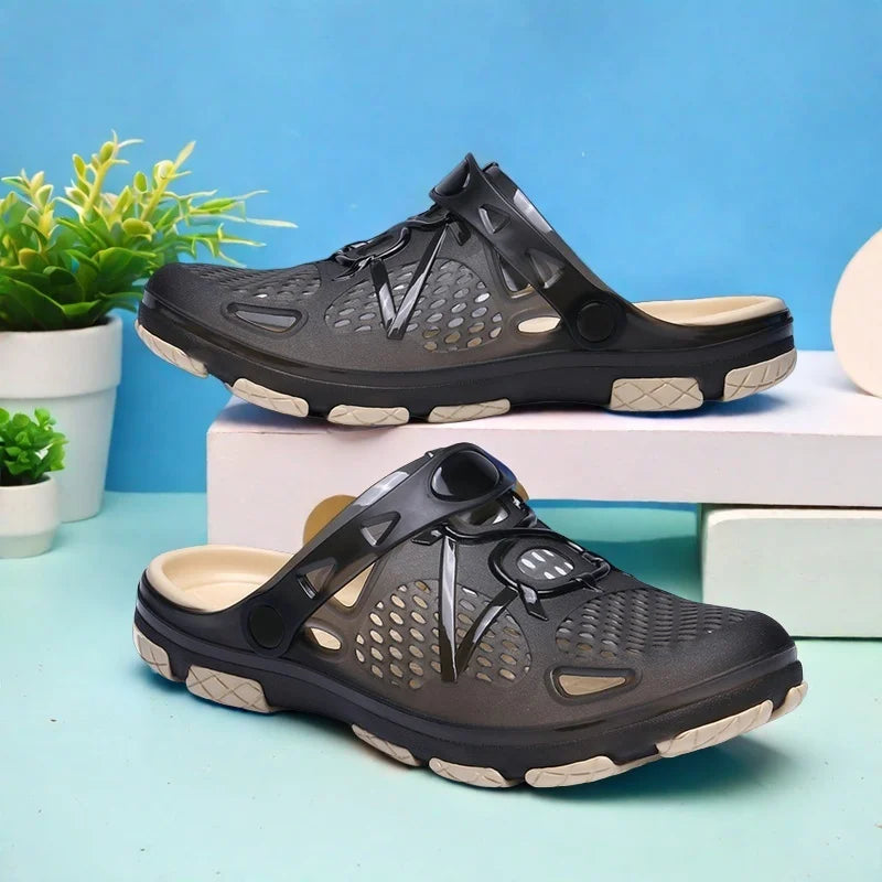 Sandalias ligeras sin cordones para hombre, antideslizantes para interiores, informales para la playa y exteriores, para uso diario, zapatos cómodos sin cordones, zapatos de moda.