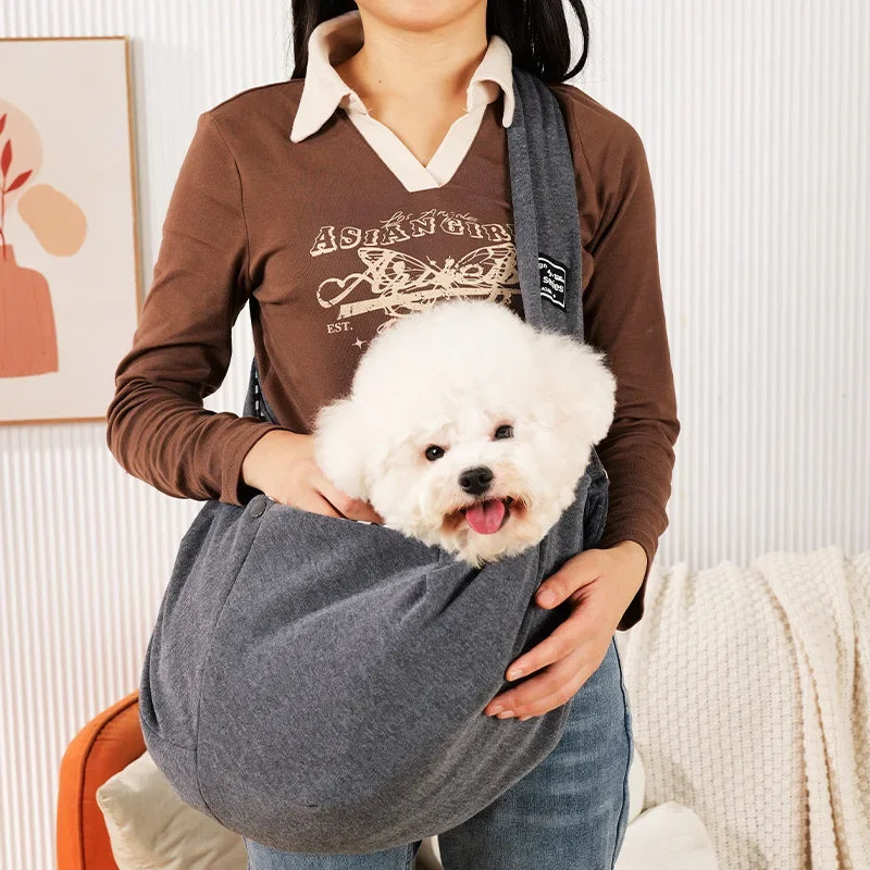 Bolso cómodo para perros, bandolera para mascotas, bolso de hombro para viajes al aire libre, bolso bandolera portátil para gatos y cachorros, suministros para transportar mascotas