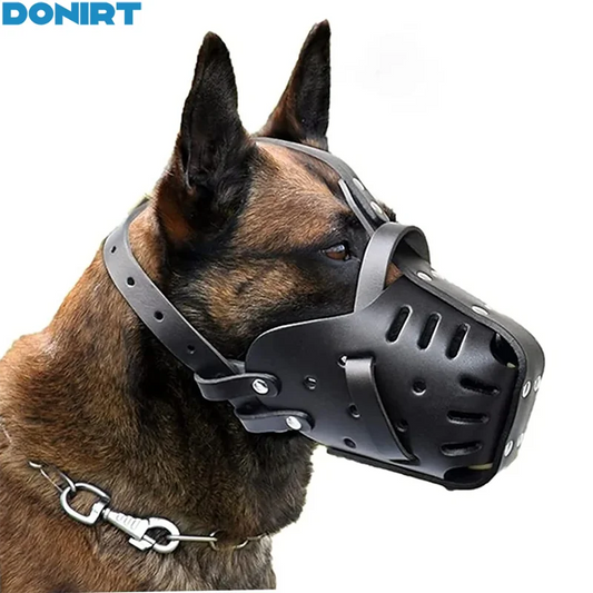 Bozales de cuero para perros, ideales para pastores alemanes y dóberman. Jaulas bucales anti-mordeduras. Máscaras de entrenamiento para perros pequeños y grandes.