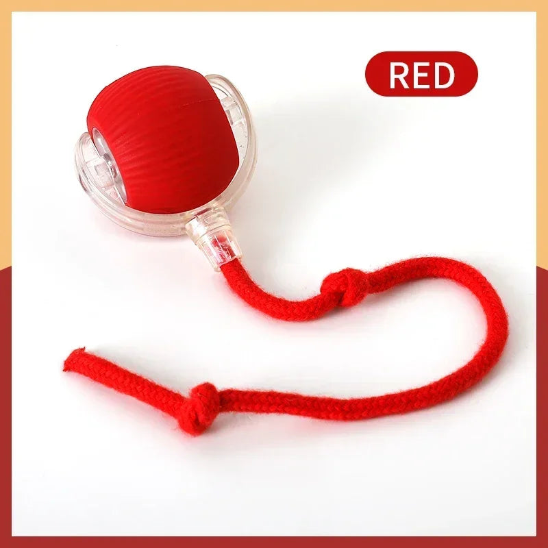 Pelota interactiva para gatos con 3 modos, bola rodante automática, juguetes con cola sintética, recargable, juguete eléctrico inteligente para mascotas, entrenamiento para gatos, imitación de ratón.