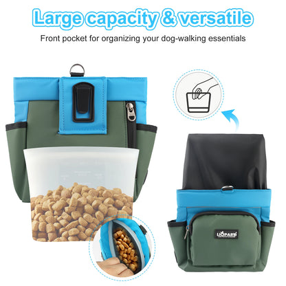 Bolsa para premios para perros en oferta, ideal para entrenamiento y paseos. Bolsa portátil para snacks de mascotas con cinturón. Resistente al agua.