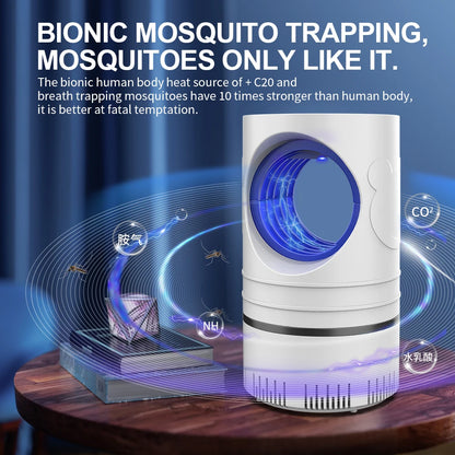1 unidad de trampa eléctrica para moscas, mosquitos e insectos con luz LED, lámpara de control de plagas pequeñas con fuente de alimentación USB y adaptador.