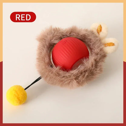 Pelota interactiva para gatos con 3 modos, bola rodante automática, juguetes con cola sintética, recargable, juguete eléctrico inteligente para mascotas, entrenamiento para gatos, imitación de ratón.