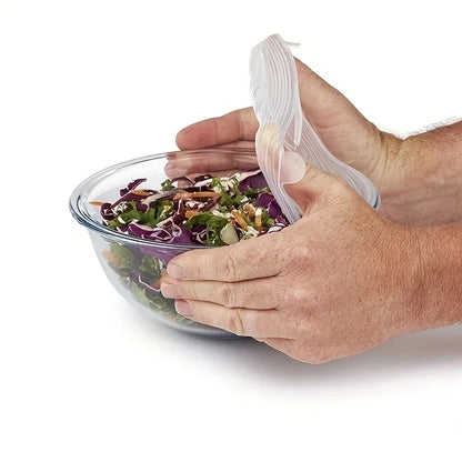 6 tapas elásticas de silicona universales para envases de alimentos, tapas elásticas para tazones, ollas y platos, reutilizables, para conservar la frescura de los alimentos, 6 tamaños.