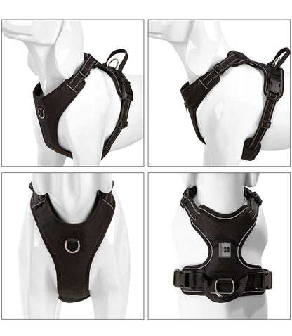 Arnés para perros PEQUEÑO COMBINADO Antitirones Reflectante Arnés de pecho ajustable para perros pequeños, medianos y grandes para paseos al aire libre