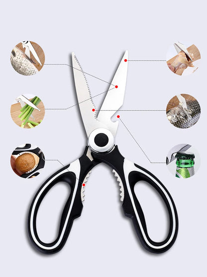 Tijeras de cocina multifuncionales Tijeras para el hogar para matar pescado, cortar verduras, asar, asar, cortar huesos Tijeras de acero inoxidable