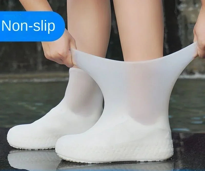 1 par de cubrezapatos impermeables de silicona, resistentes a los labios, de goma, para botas de lluvia, accesorios para exteriores en días lluviosos.