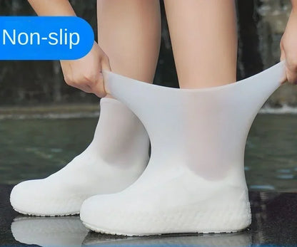 1 par de cubrezapatos impermeables de silicona, resistentes a los labios, de goma, para botas de lluvia, accesorios para exteriores en días lluviosos.