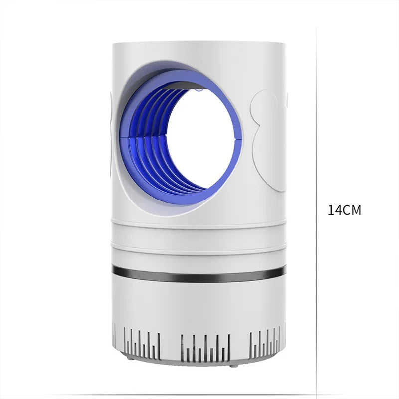 1 unidad de trampa eléctrica para moscas, mosquitos e insectos con luz LED, lámpara de control de plagas pequeñas con fuente de alimentación USB y adaptador.