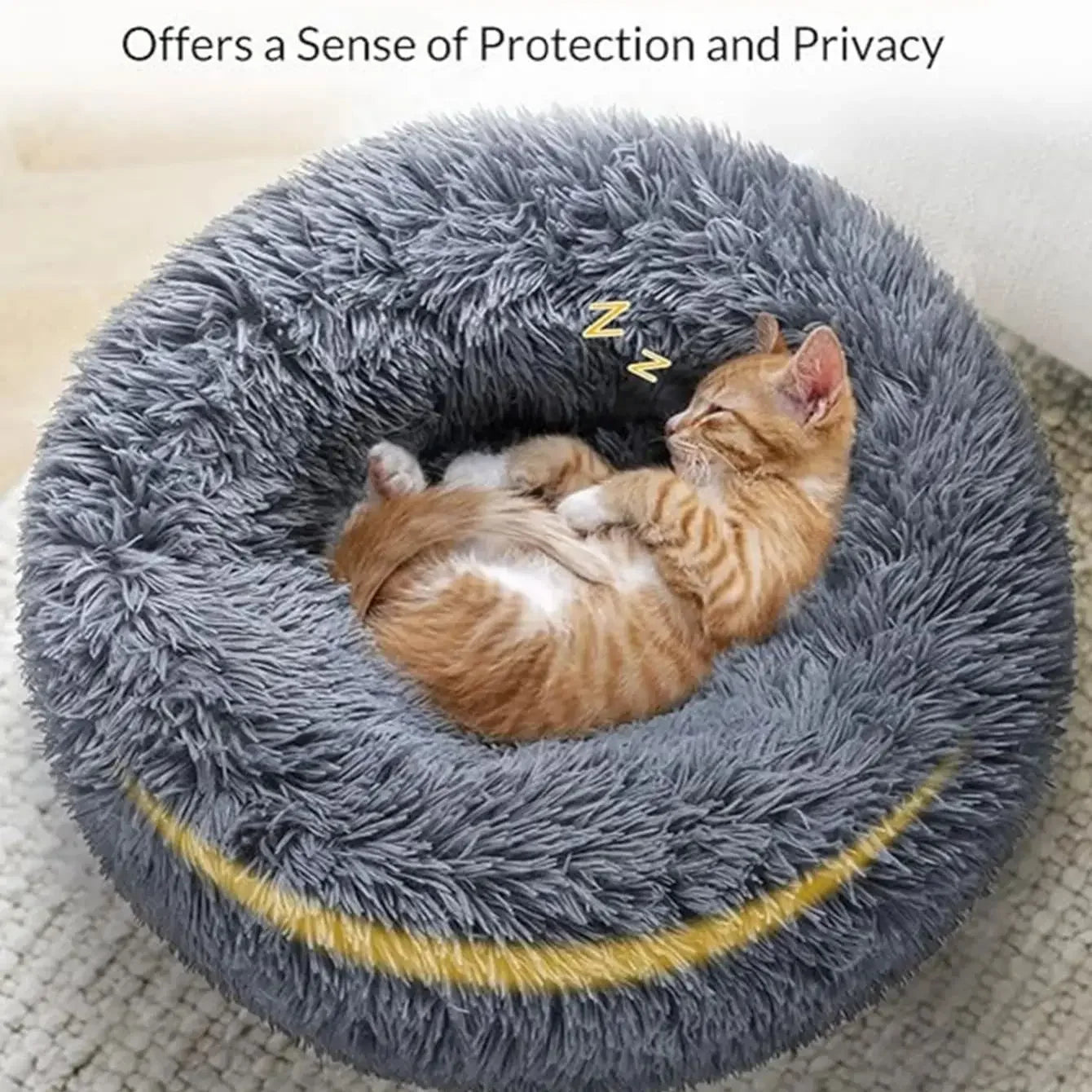 Cama redonda para mascotas de 40-90 cm, 6 tamaños, para perros grandes, cama supersuave para gatos, casa de peluche para perros medianos, casa cálida para dormir en invierno.